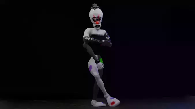 CREEPY SCI FI CYBER ARM CLOWN Low-poly 3D model