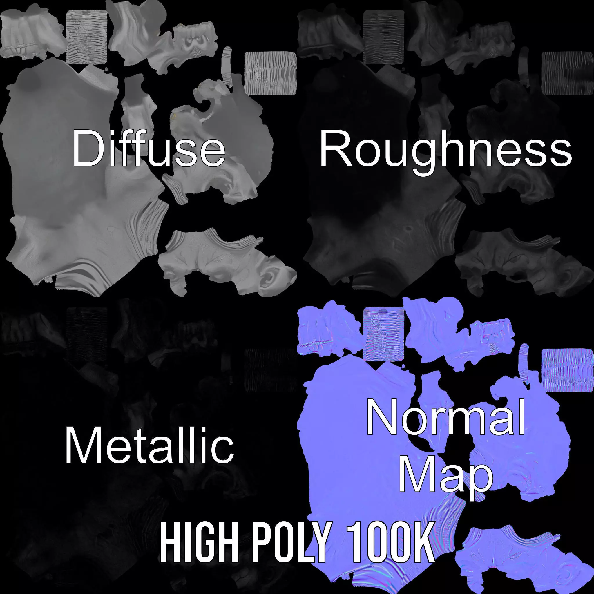 Dark Horned Demon model pack Low-poly 3D model_3