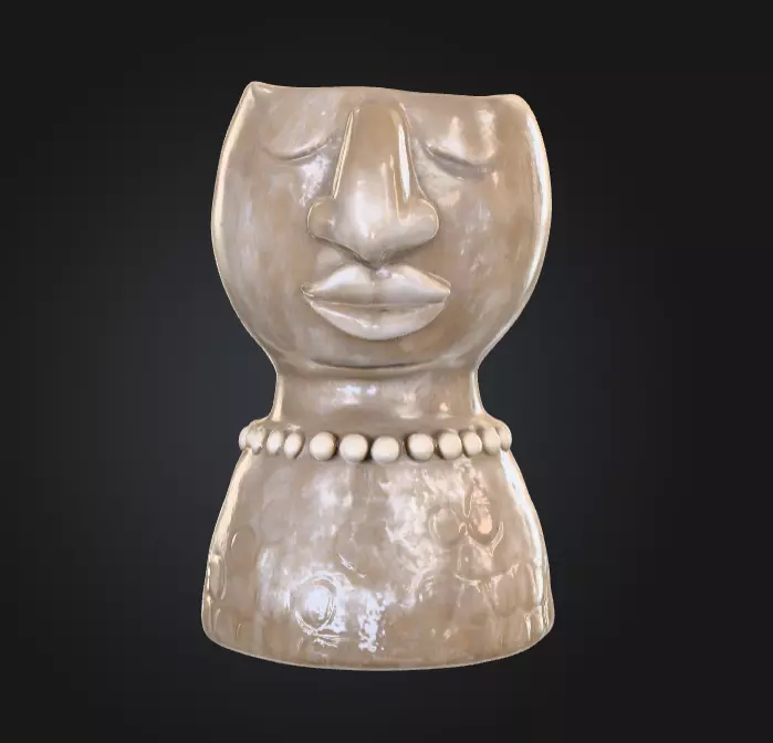 Serene Stone Vessel Low-poly 3D model_1