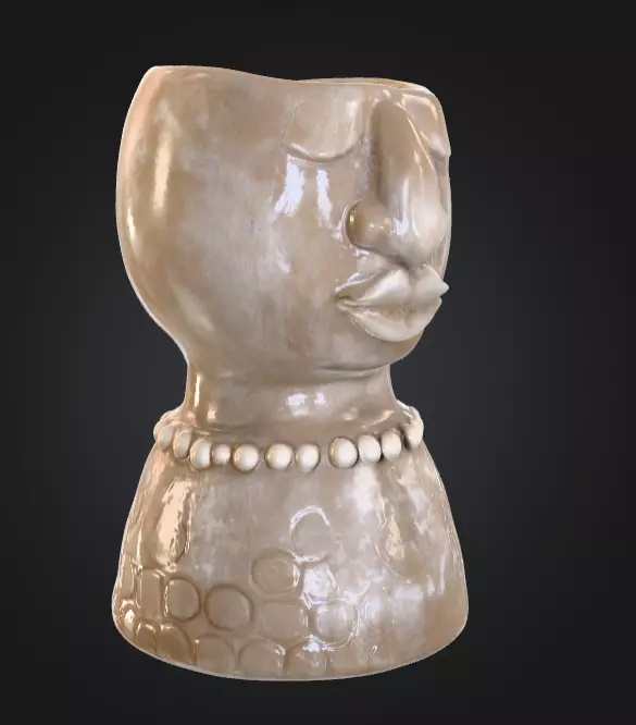 Serene Stone Vessel Low-poly 3D model_7