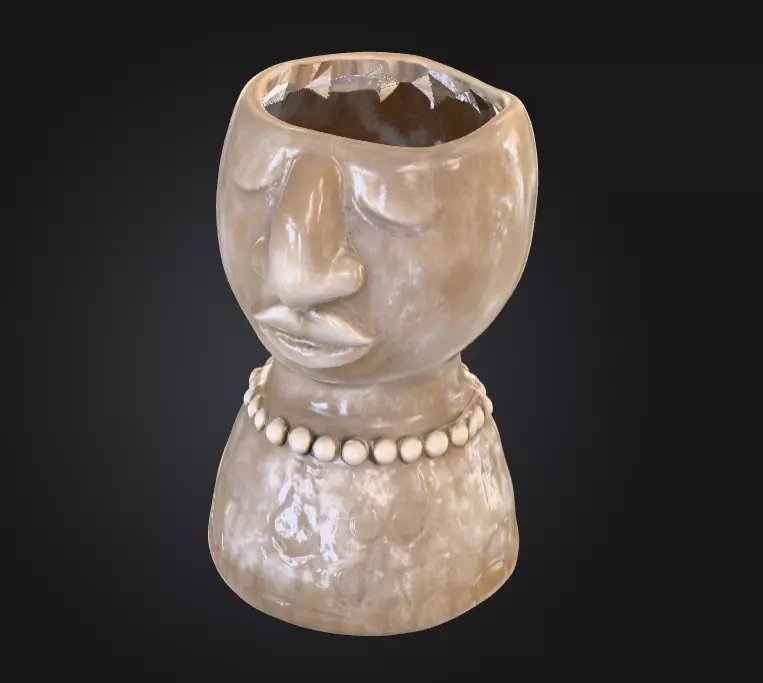 Serene Stone Vessel Low-poly 3D model_0