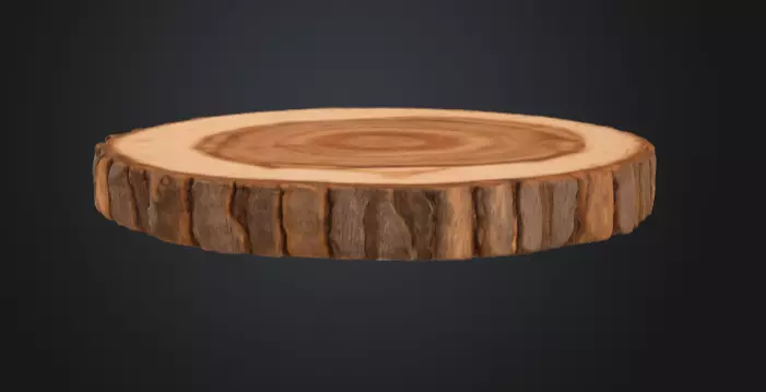 Wooden Slice Tableau Low-poly 3D model_11