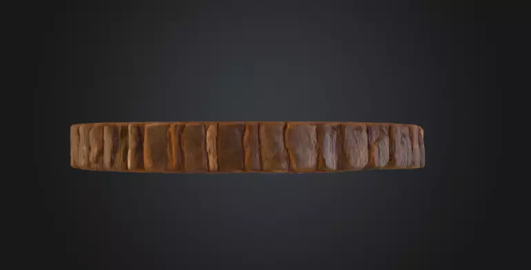 Wooden Slice Tableau Low-poly 3D model_8