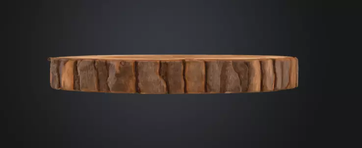 Wooden Slice Tableau Low-poly 3D model_10