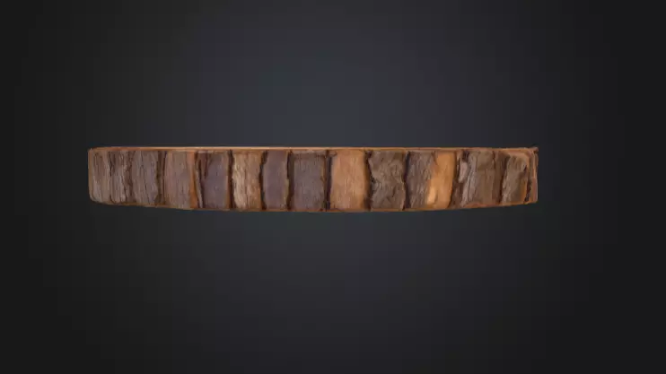 Wooden Slice Tableau Low-poly 3D model_9