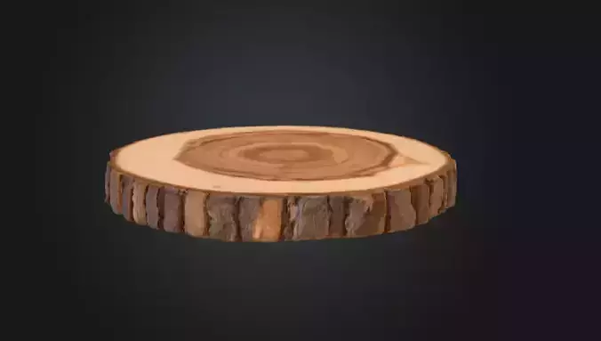 Wooden Slice Tableau Low-poly 3D model