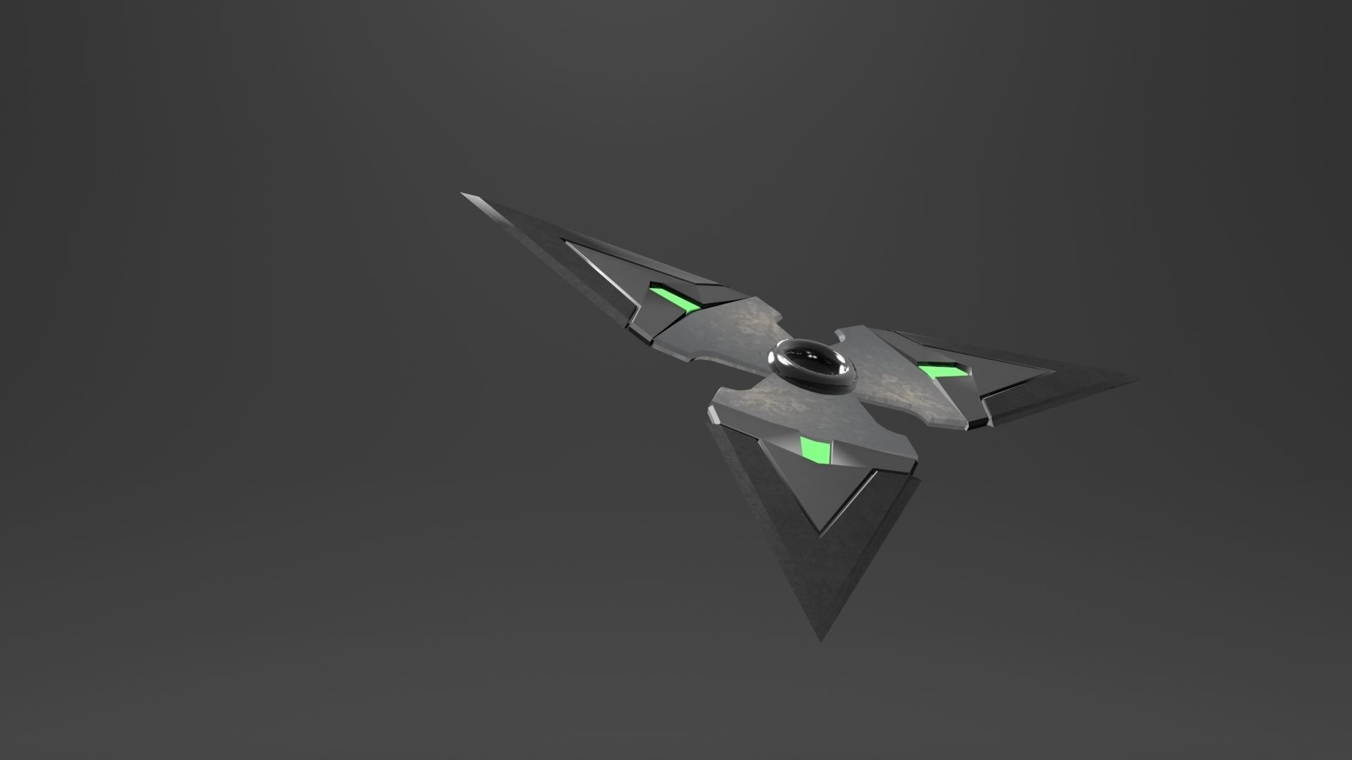Dark Shuriken Low-poly 3D model_3
