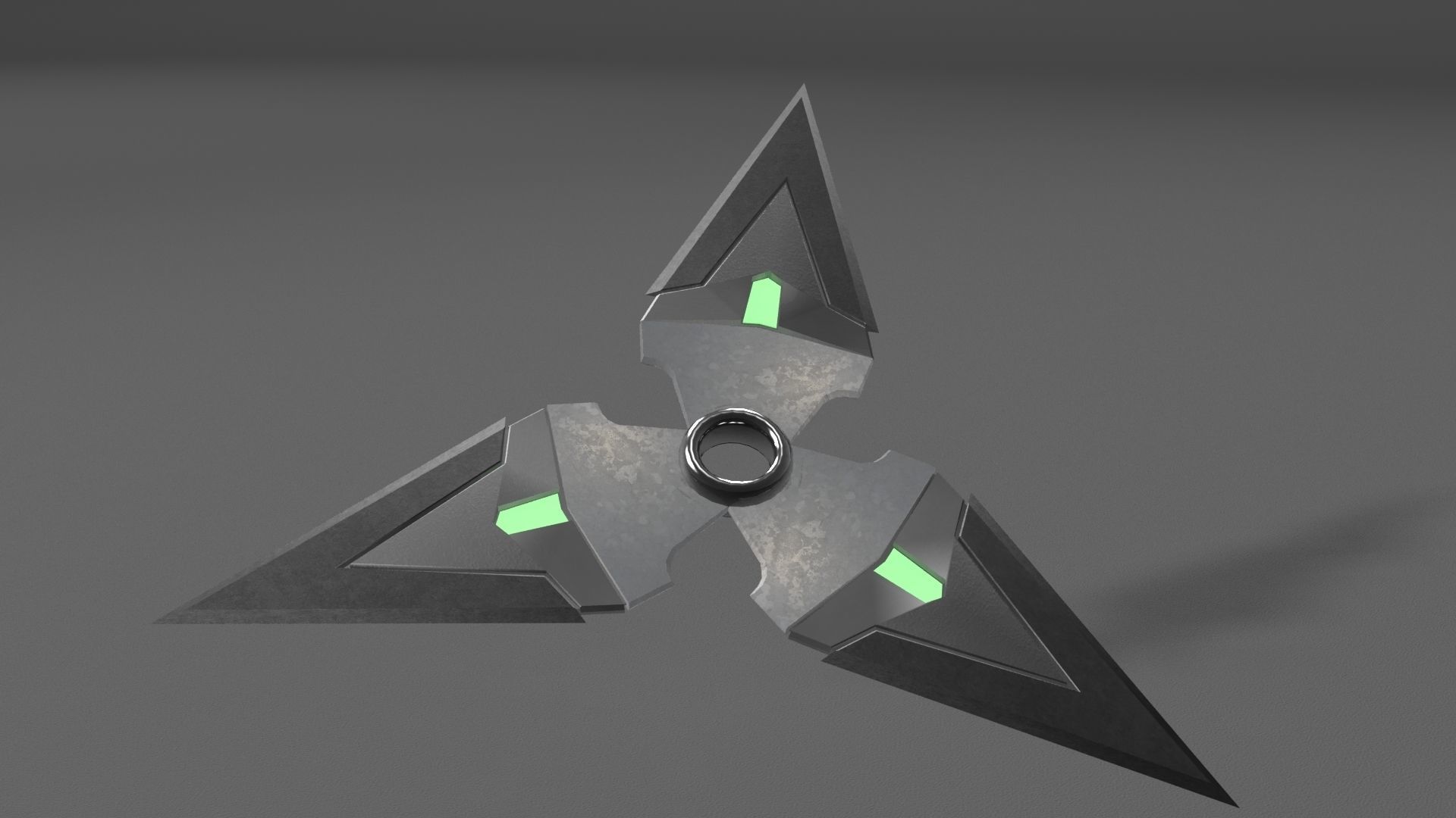 Dark Shuriken Low-poly 3D model_2