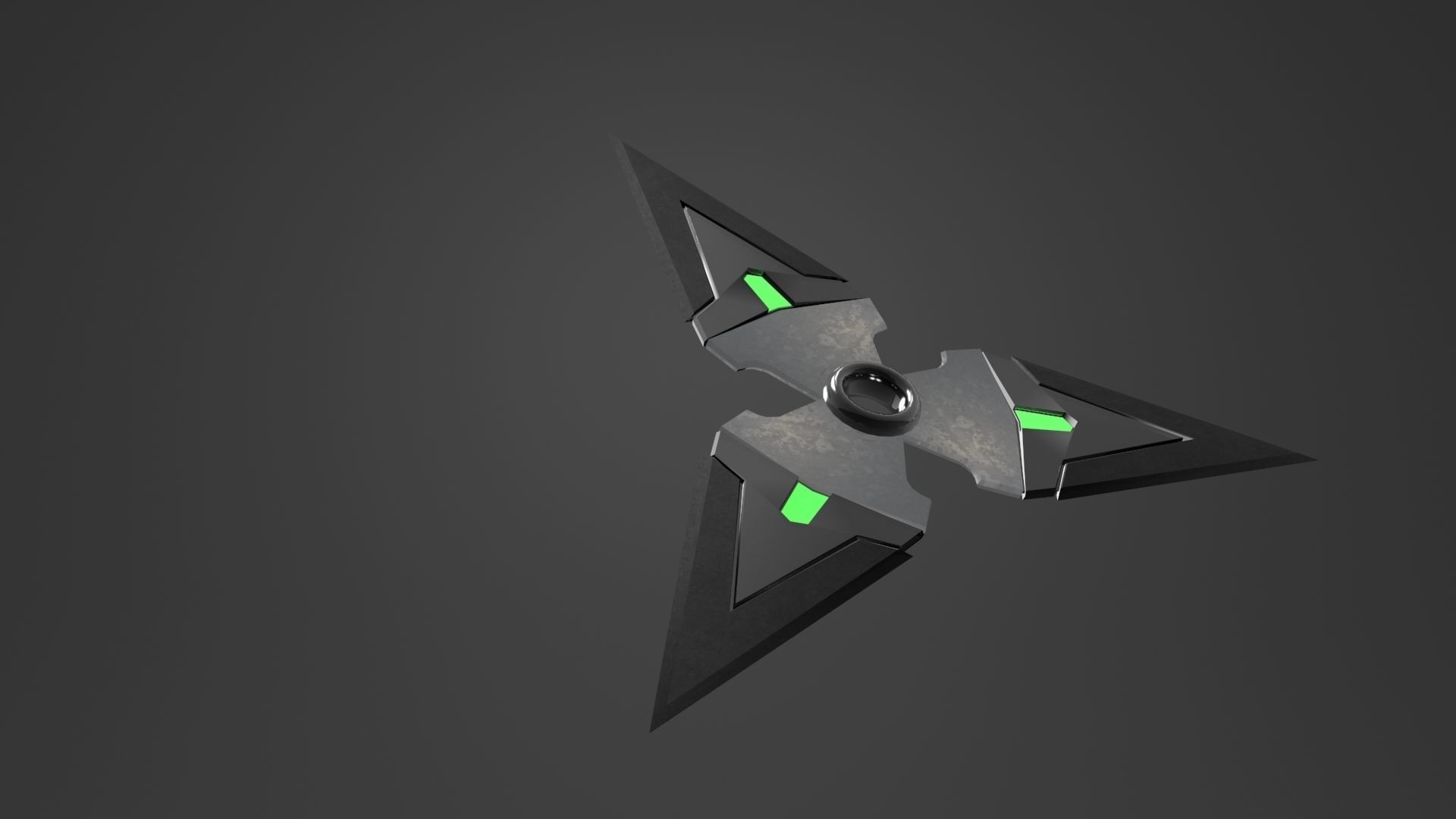 Dark Shuriken Low-poly 3D model_1