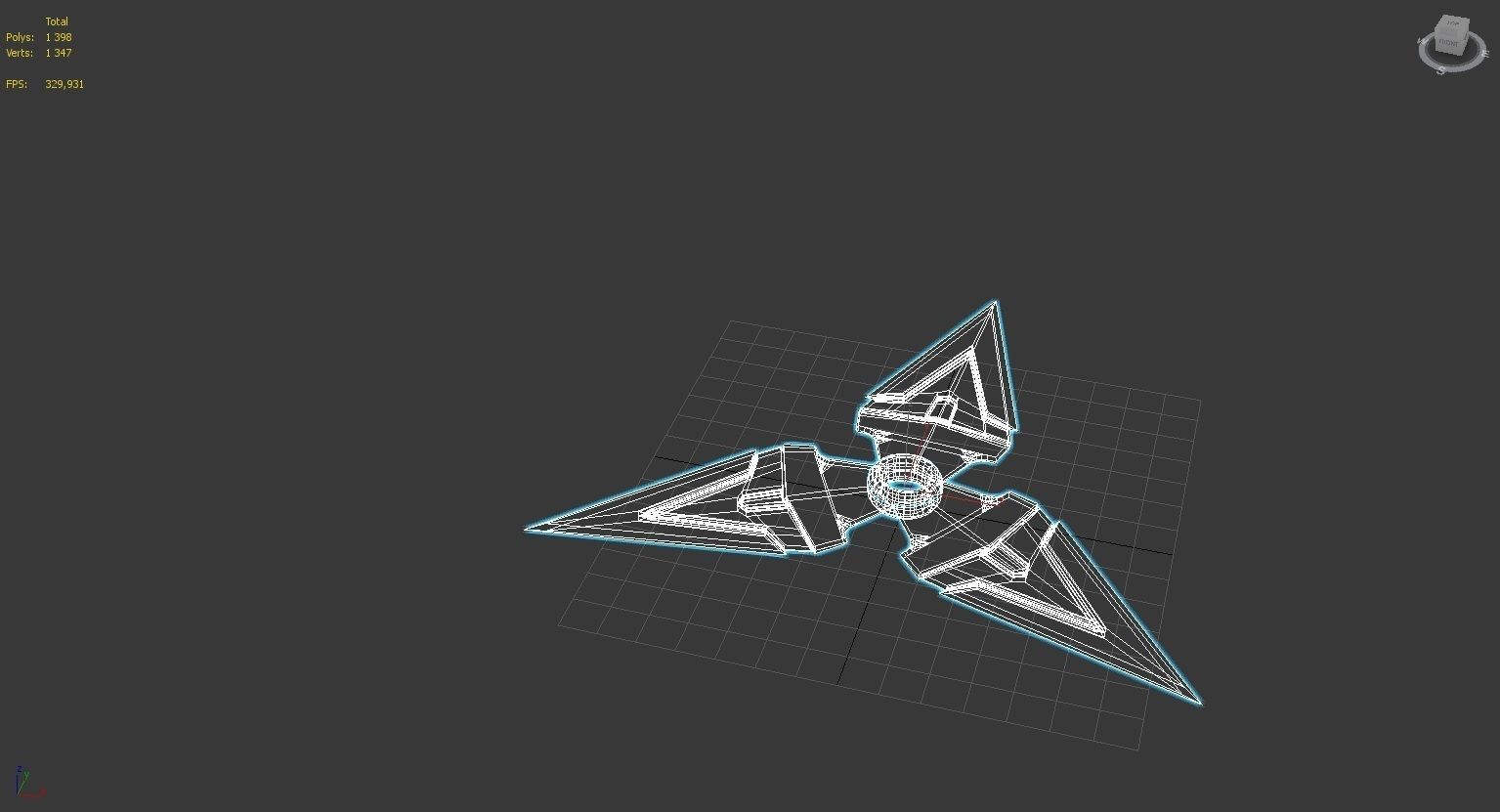 Dark Shuriken Low-poly 3D model_5
