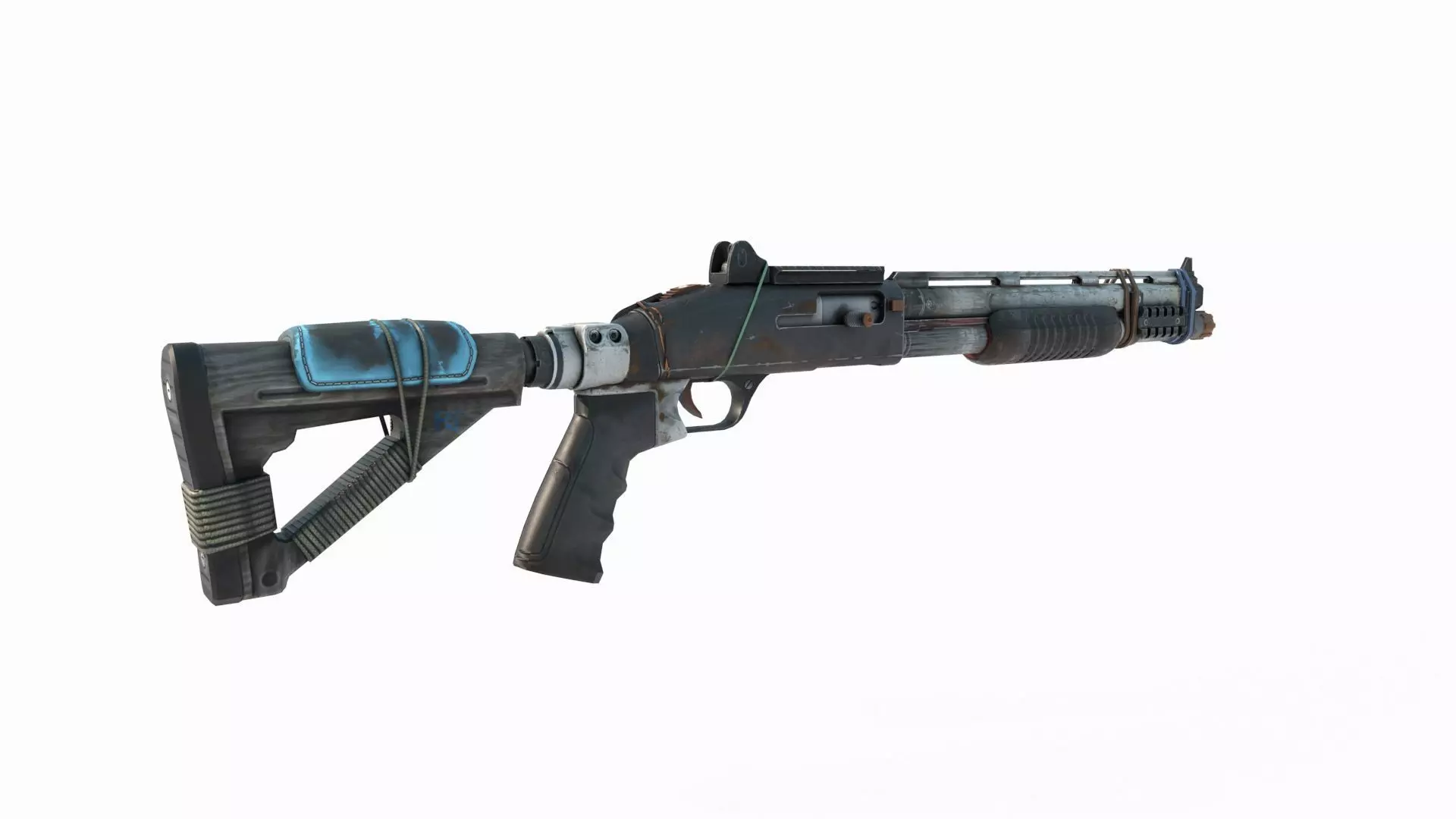 Sci Fi wasteland style shotgun 3D model_5