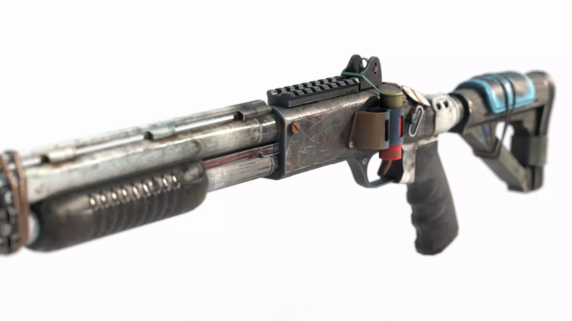 Sci Fi wasteland style shotgun 3D model_1