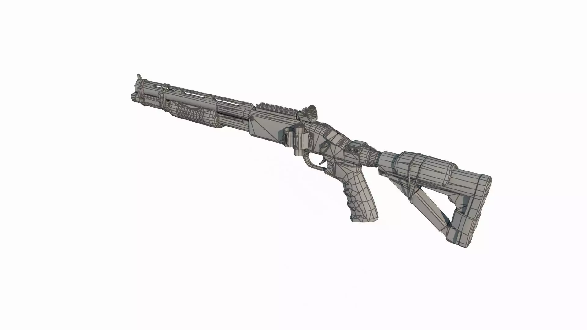 Sci Fi wasteland style shotgun 3D model_6