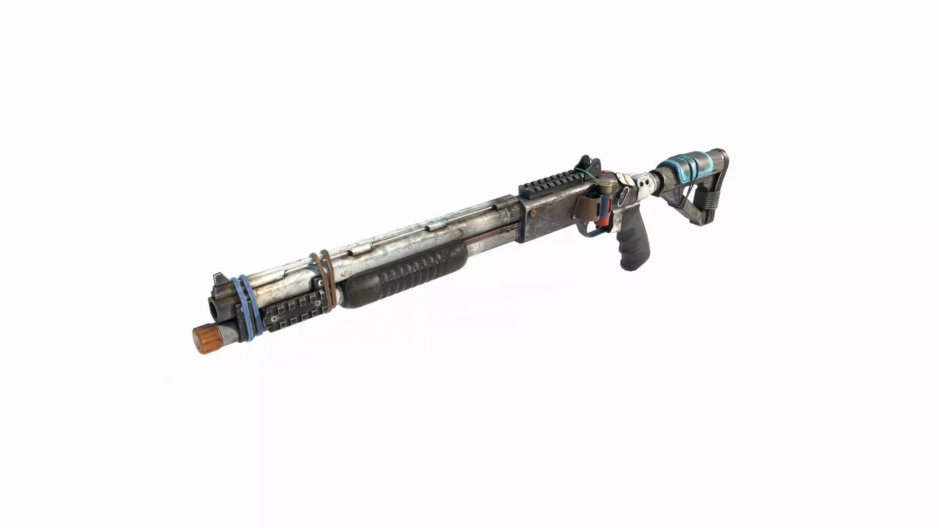 Sci Fi wasteland style shotgun 3D model_4