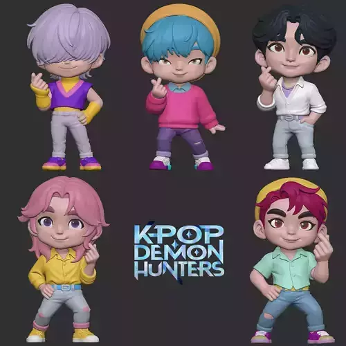 Saja Boys Chibi corazon coreano  kpop demon hunter