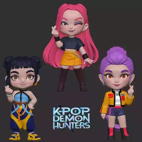 Huntrx - Chibi - mira rumi zoey - kpop demon hunter