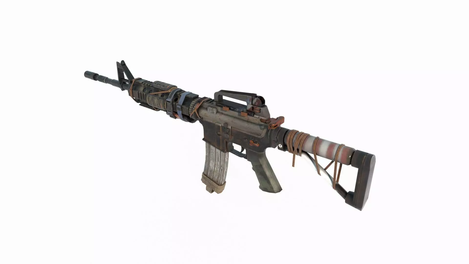 Sci Fi wasteland style rifle 3D model_3