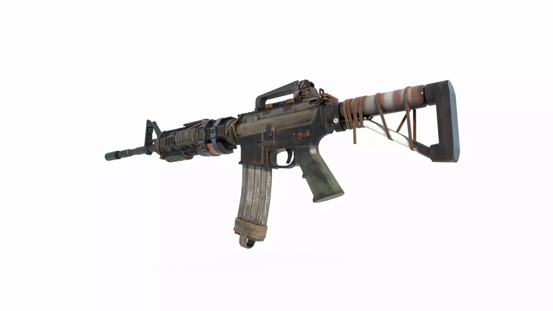 Sci Fi wasteland style rifle 3D model_2