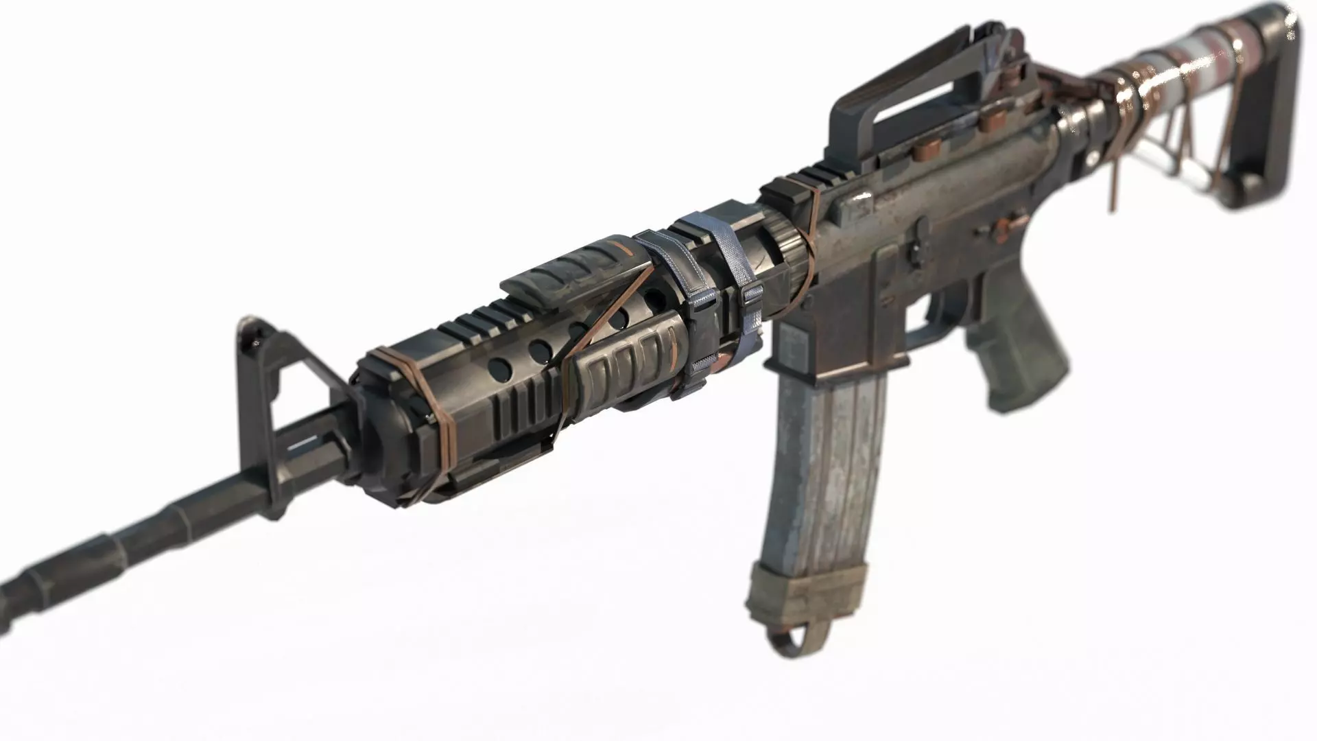 Sci Fi wasteland style rifle 3D model_8