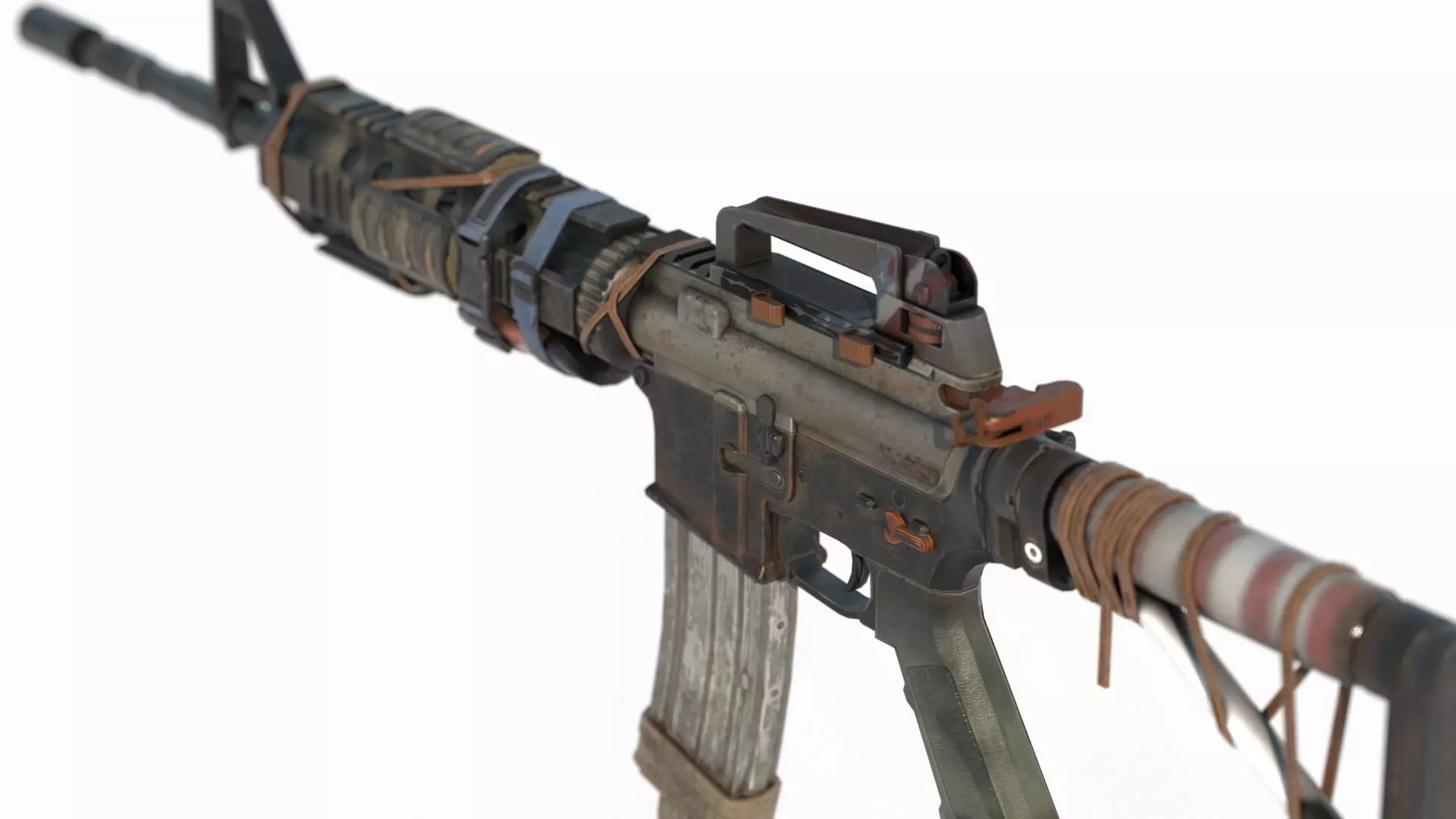 Sci Fi wasteland style rifle 3D model_9