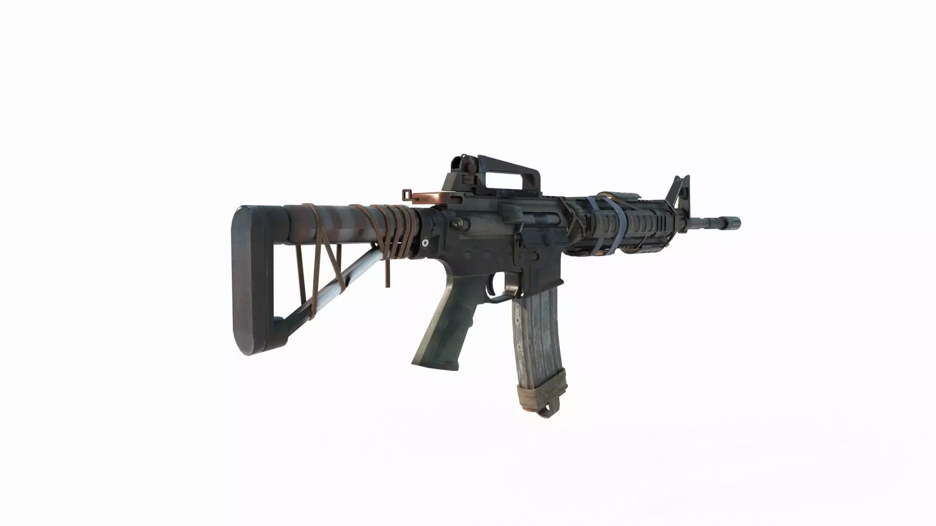 Sci Fi wasteland style rifle 3D model_5