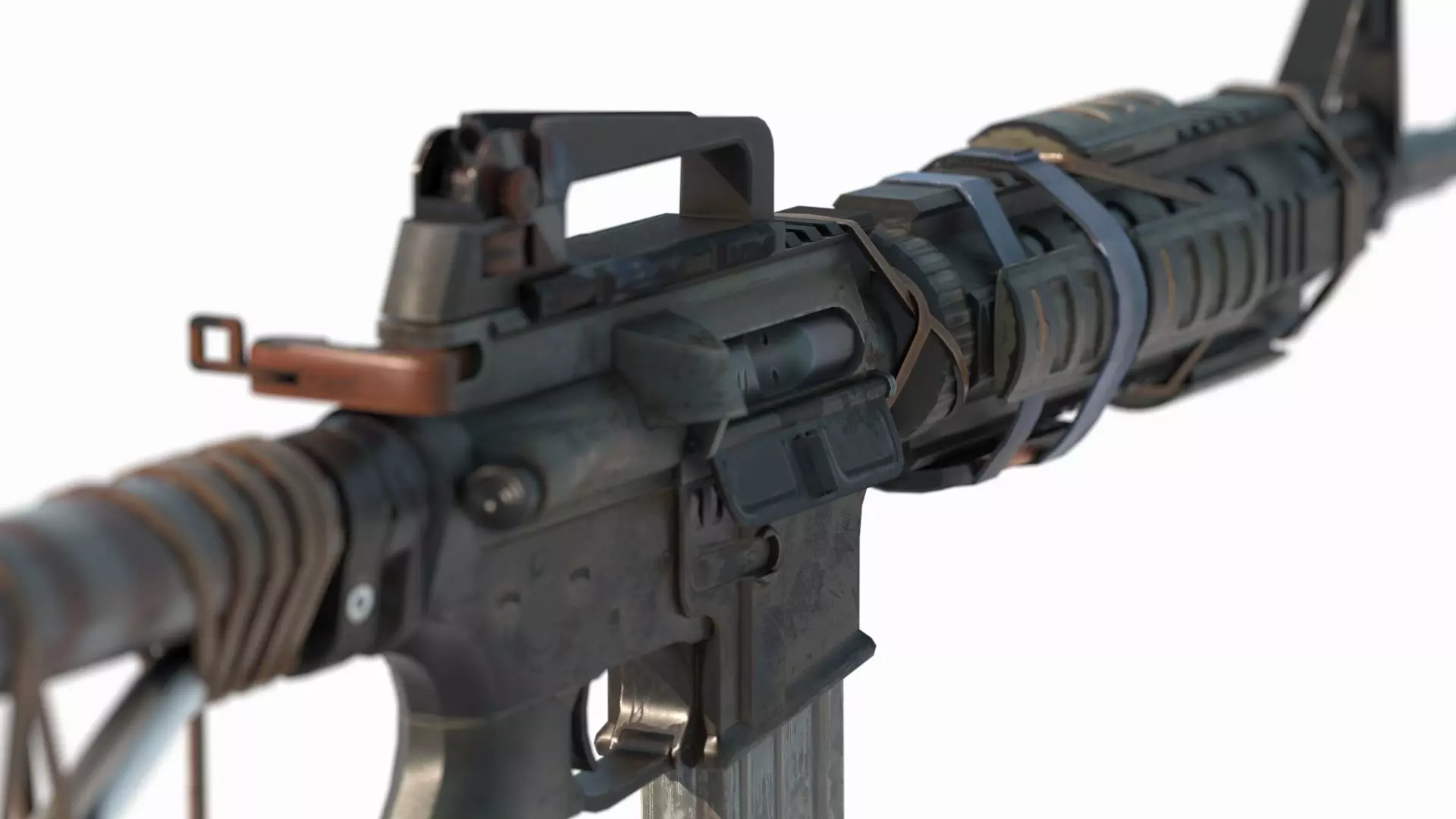 Sci Fi wasteland style rifle 3D model_1