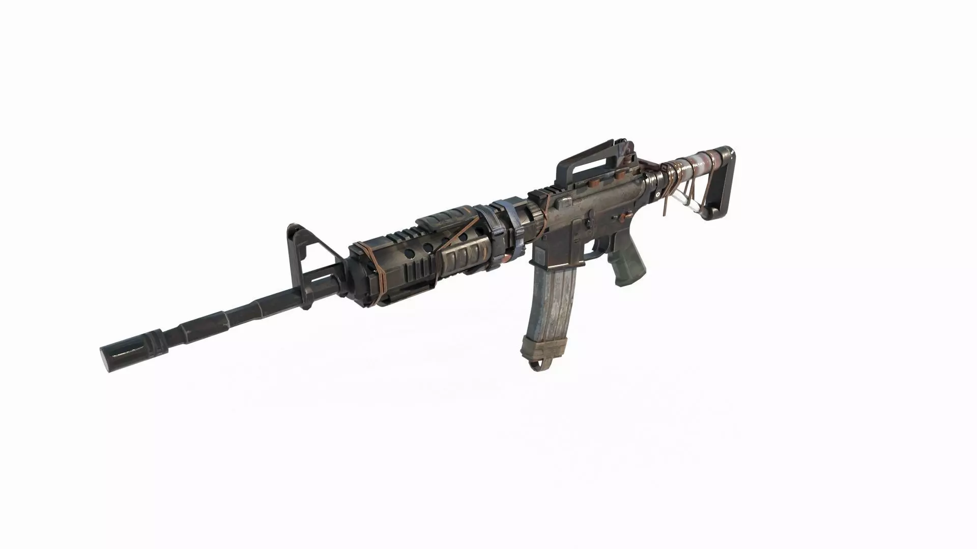 Sci Fi wasteland style rifle 3D model_4