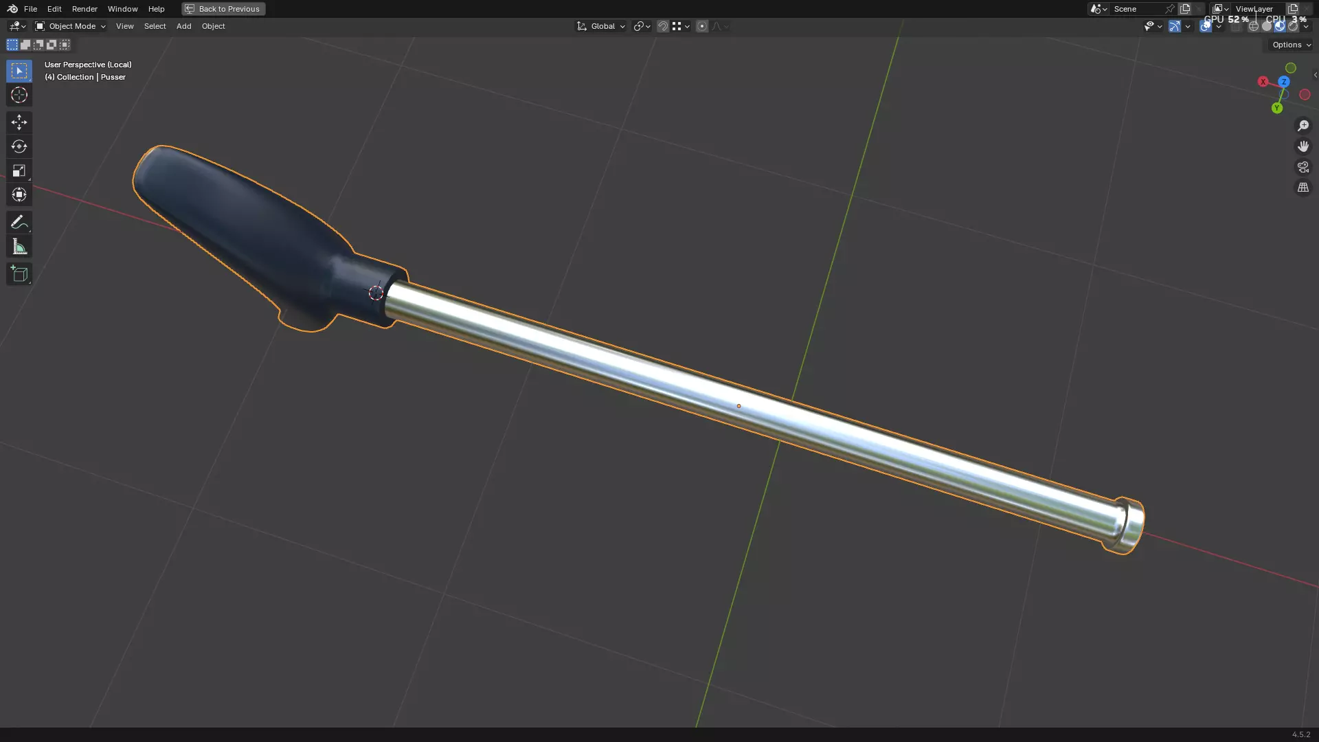 Dental Self Aspirating Syringe 3D model_50