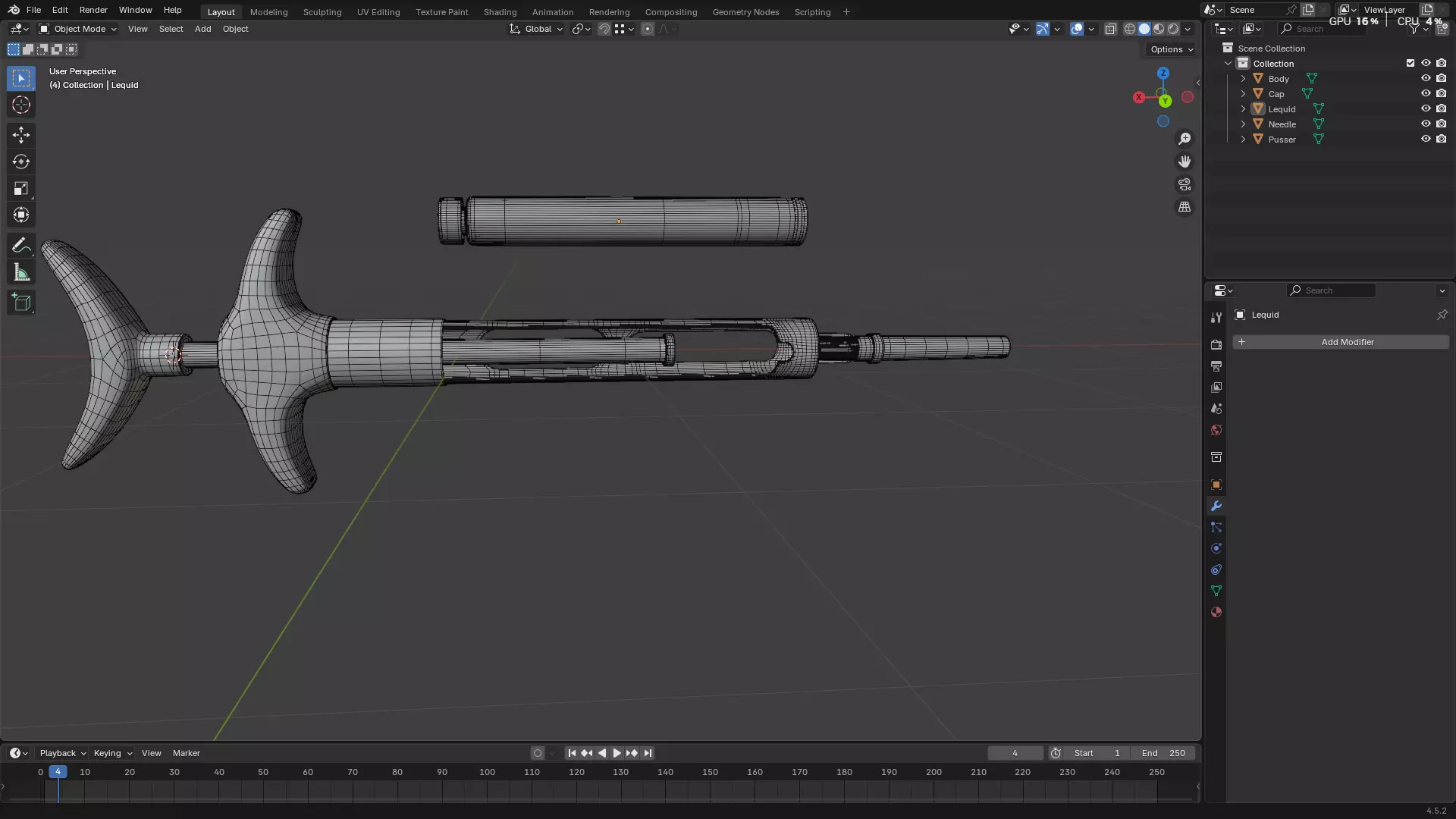 Dental Self Aspirating Syringe 3D model_24