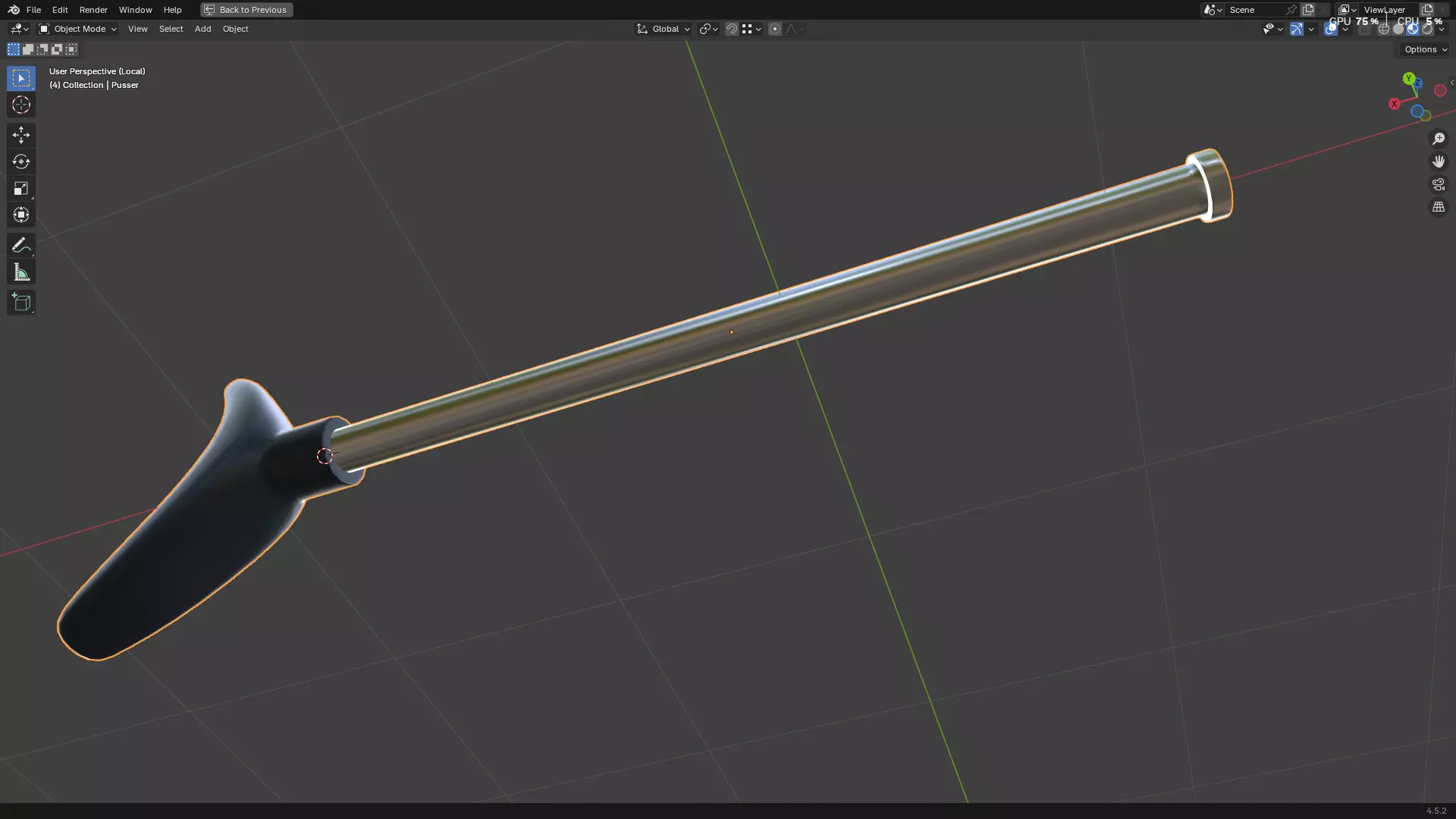 Dental Self Aspirating Syringe 3D model_48