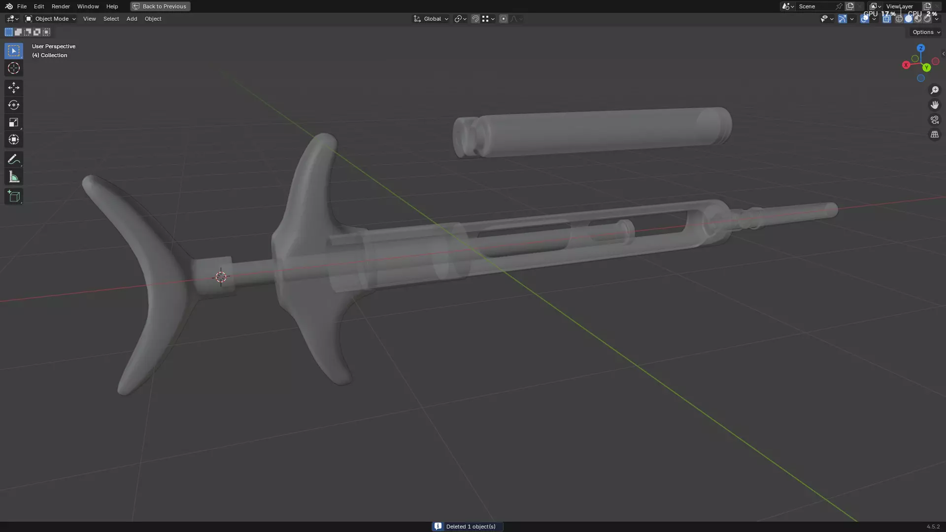 Dental Self Aspirating Syringe 3D model_84