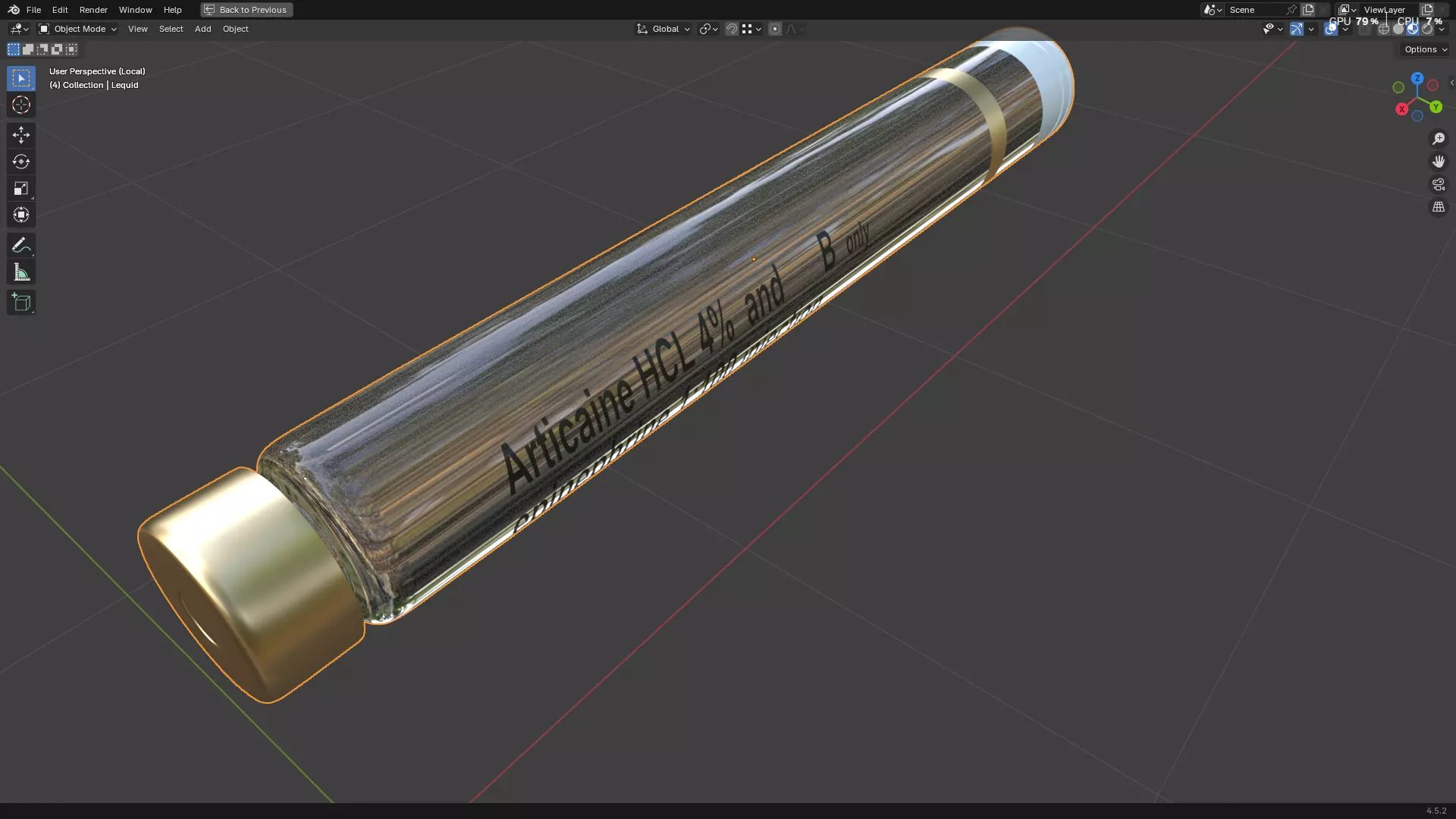 Dental Self Aspirating Syringe 3D model_45