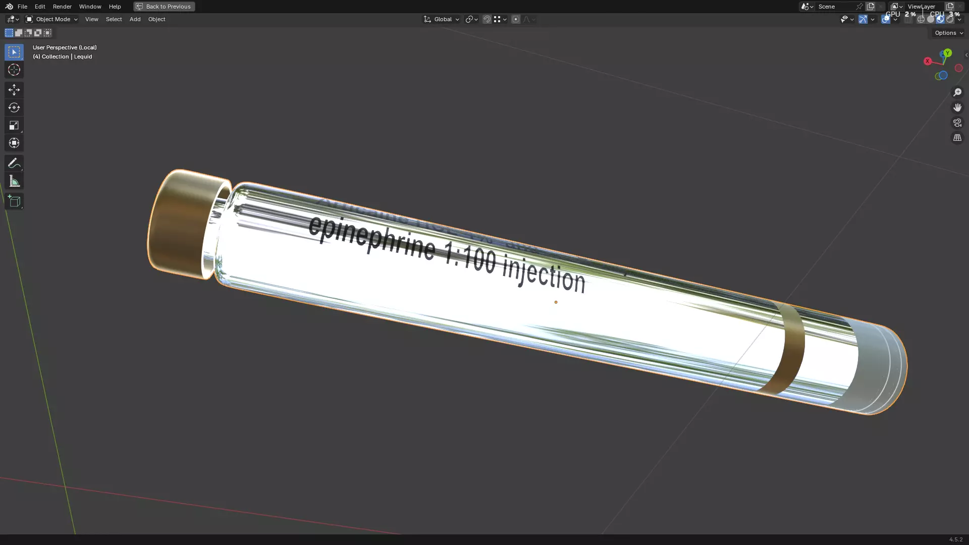 Dental Self Aspirating Syringe 3D model_46