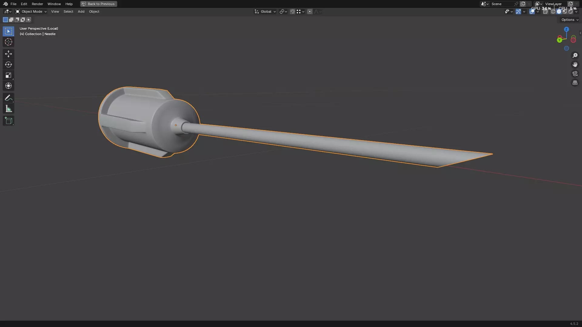 Dental Self Aspirating Syringe 3D model_69