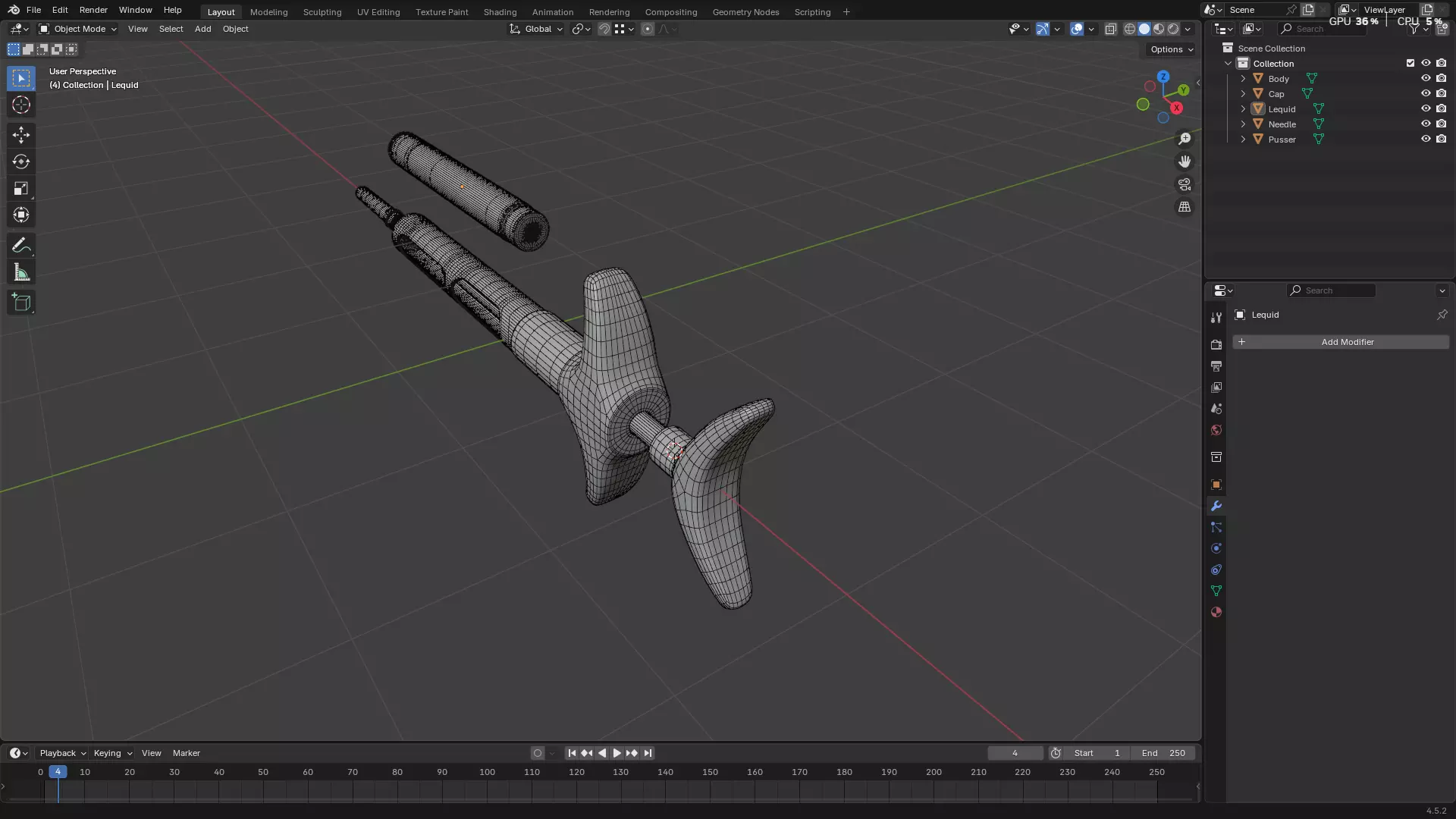 Dental Self Aspirating Syringe 3D model_29