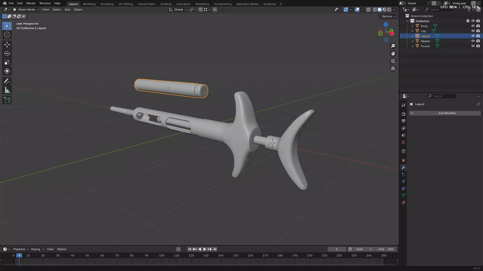 Dental Self Aspirating Syringe 3D model_6