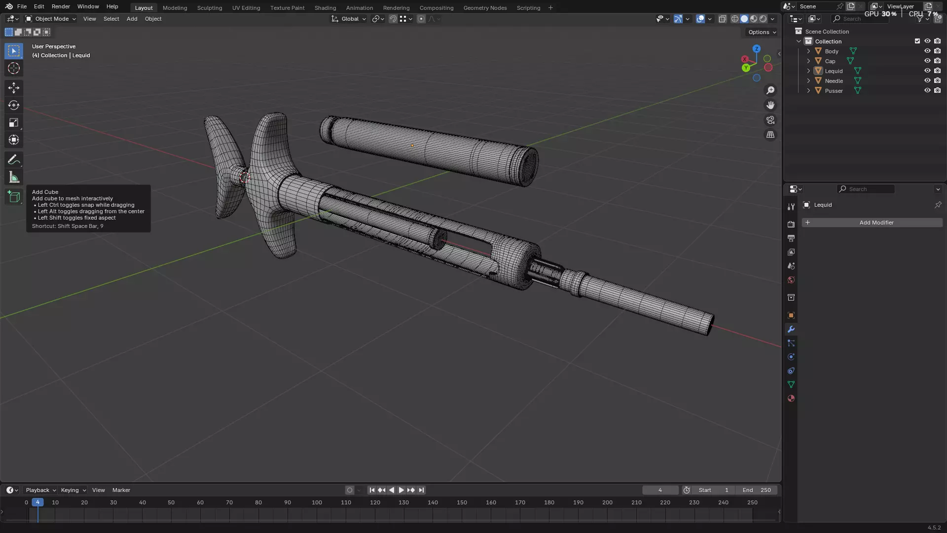 Dental Self Aspirating Syringe 3D model_25