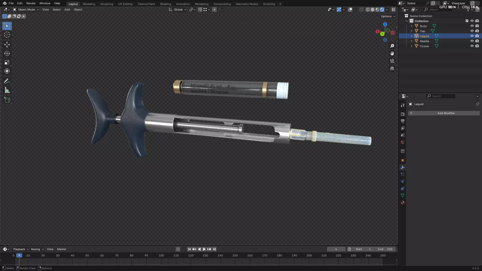 Dental Self Aspirating Syringe 3D model_17