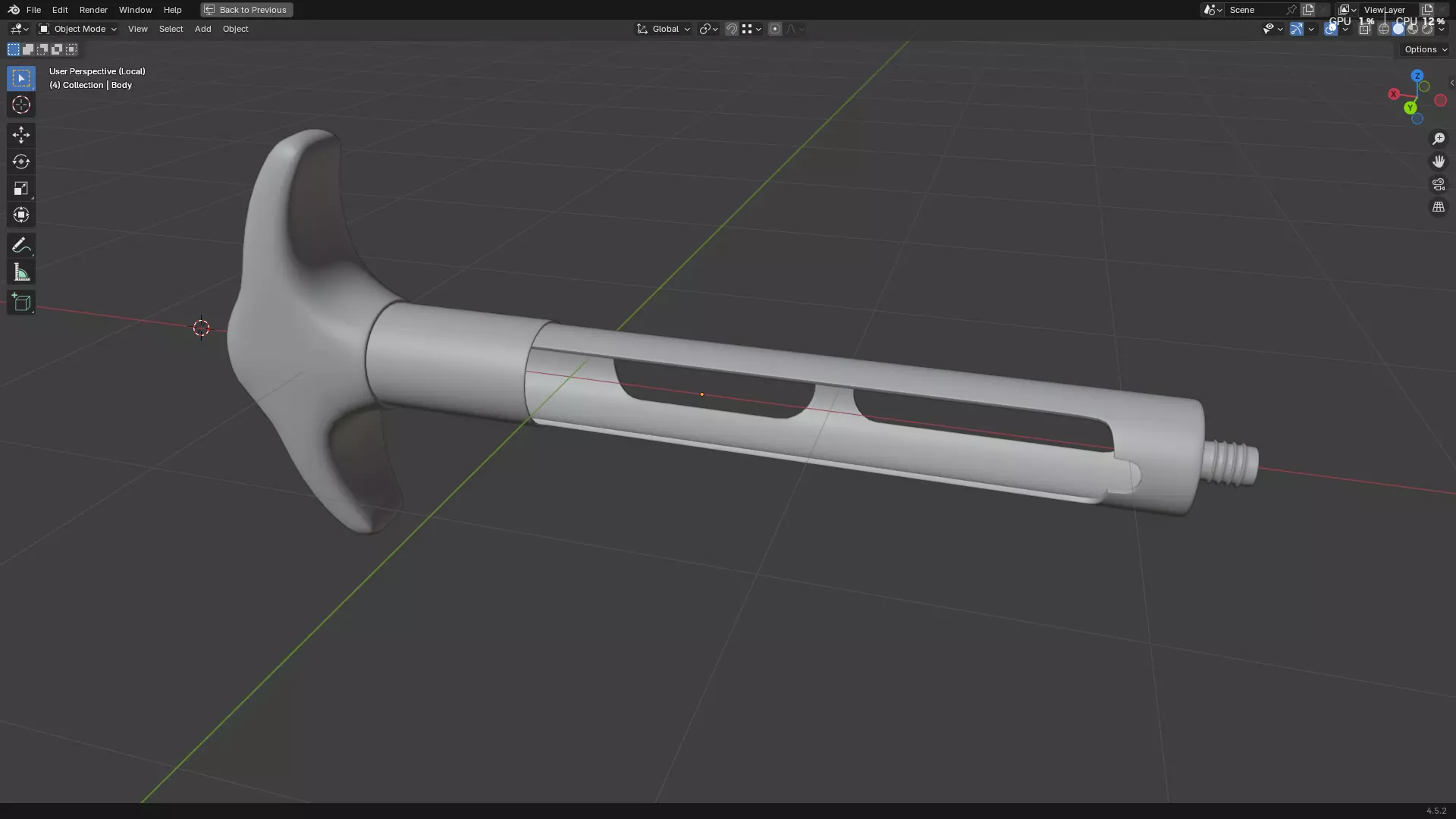 Dental Self Aspirating Syringe 3D model_61