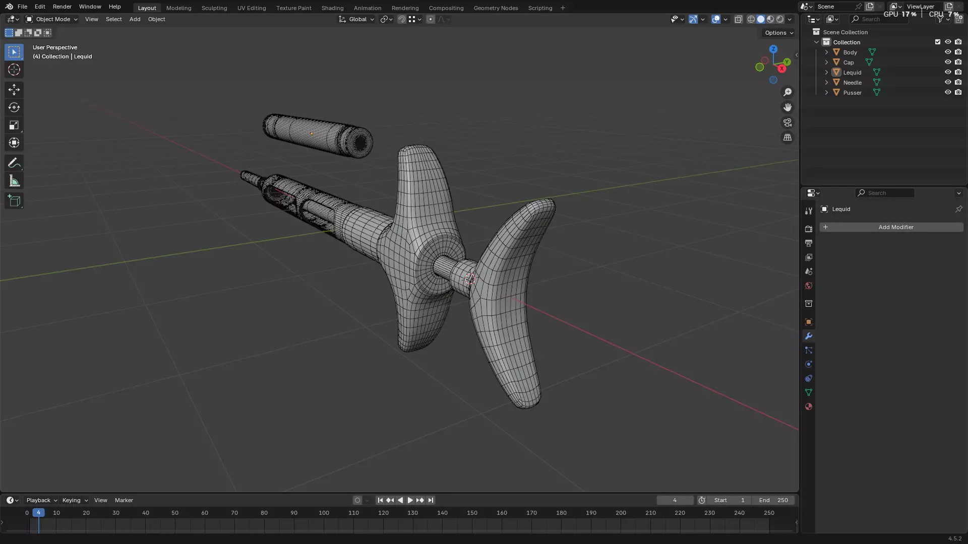 Dental Self Aspirating Syringe 3D model_27