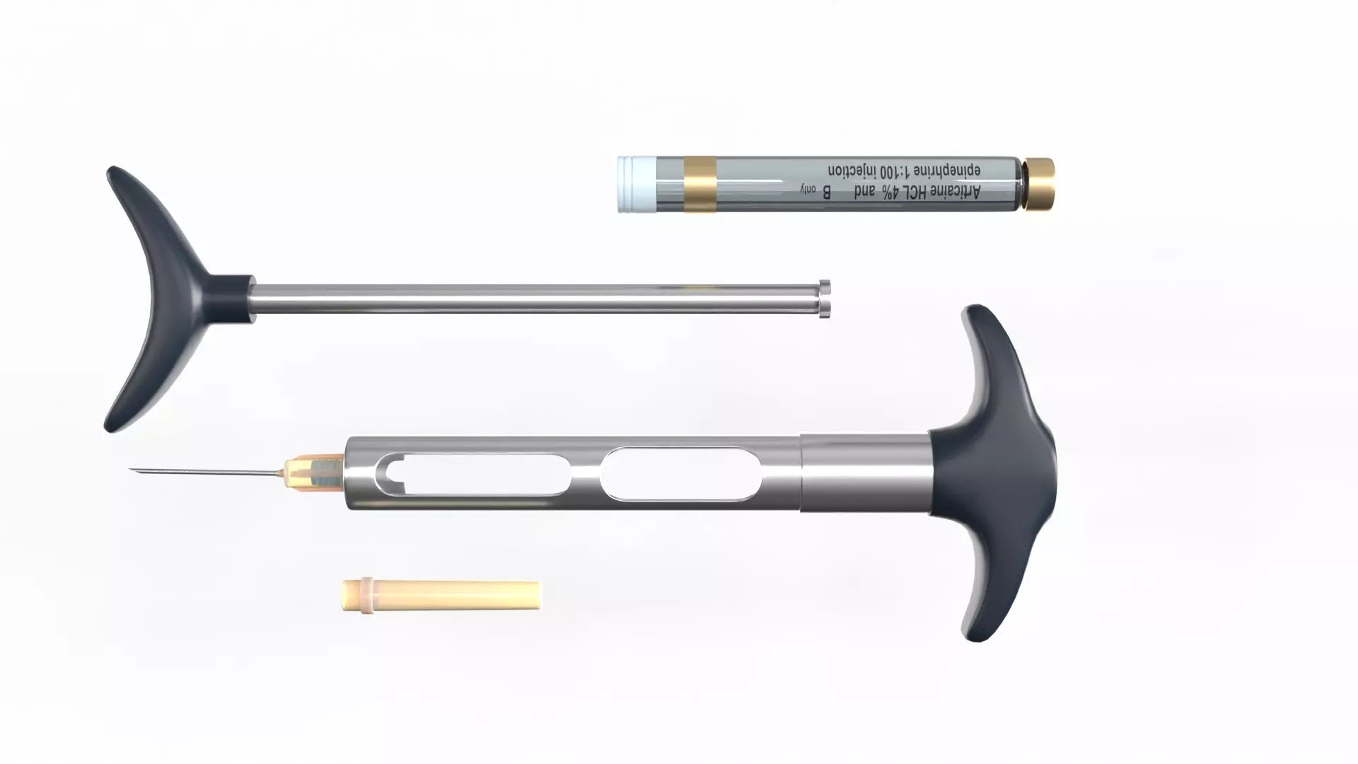 Dental Self Aspirating Syringe 3D model_3