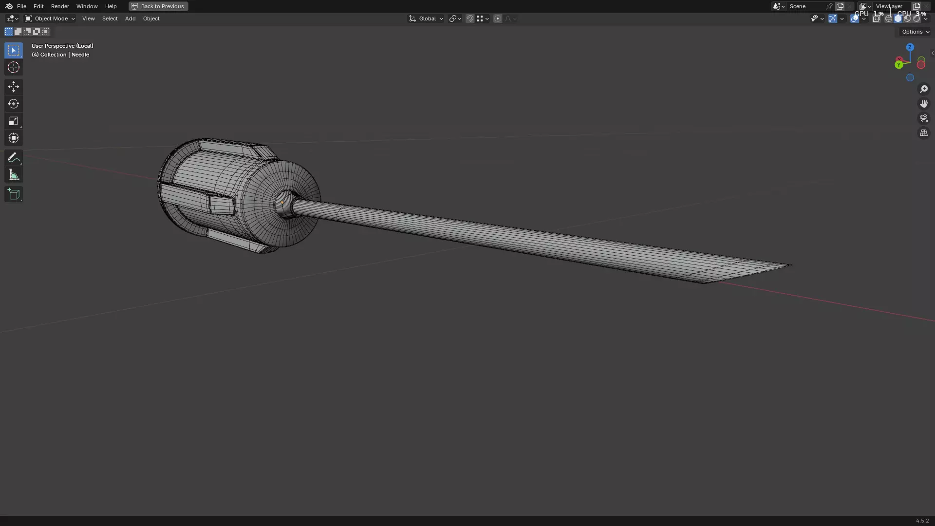 Dental Self Aspirating Syringe 3D model_70