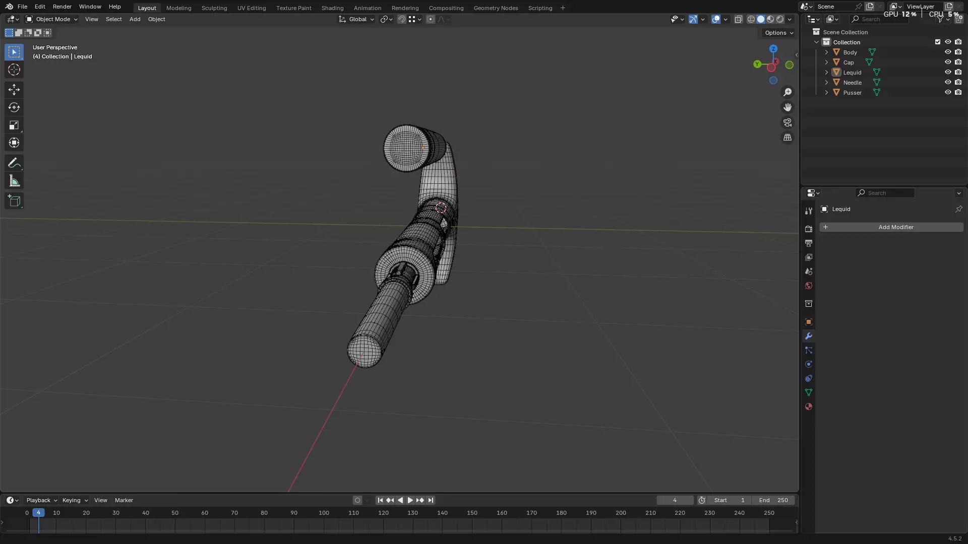 Dental Self Aspirating Syringe 3D model_28