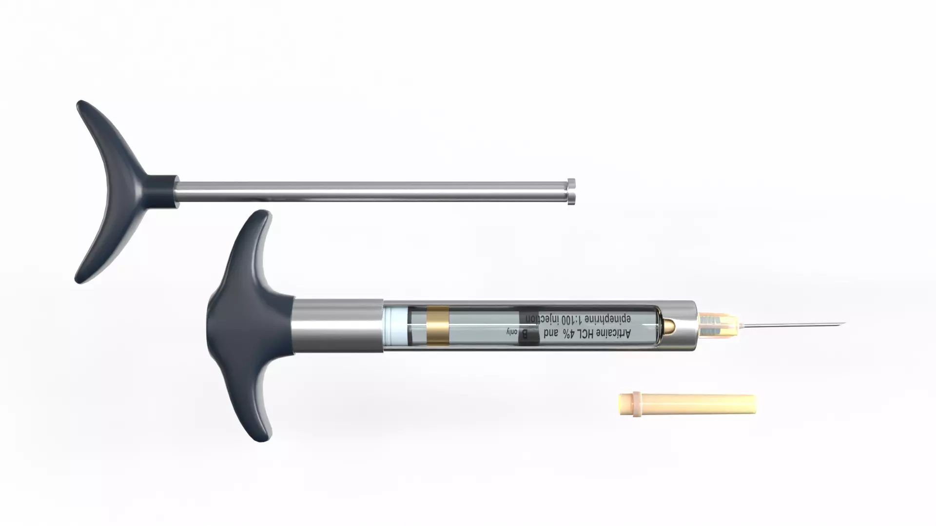 Dental Self Aspirating Syringe 3D model_2