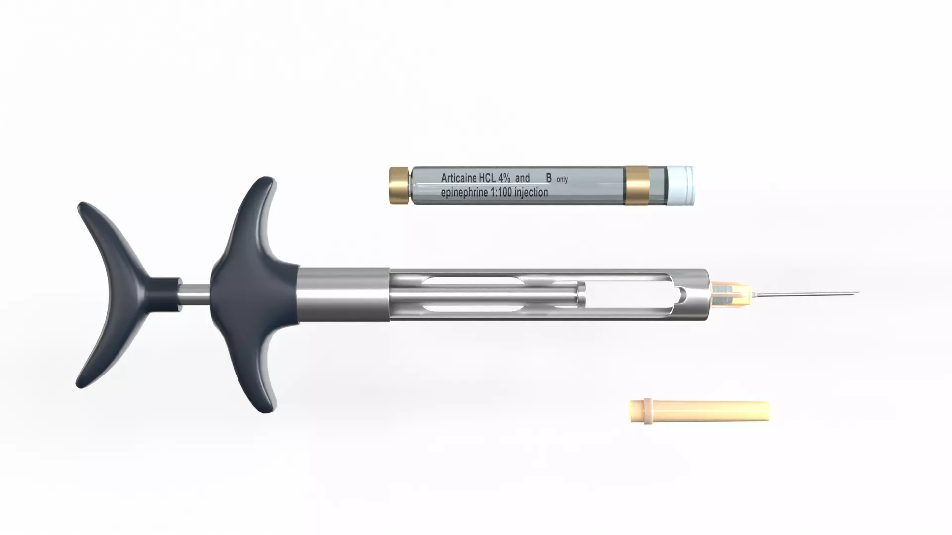 Dental Self Aspirating Syringe 3D model_1