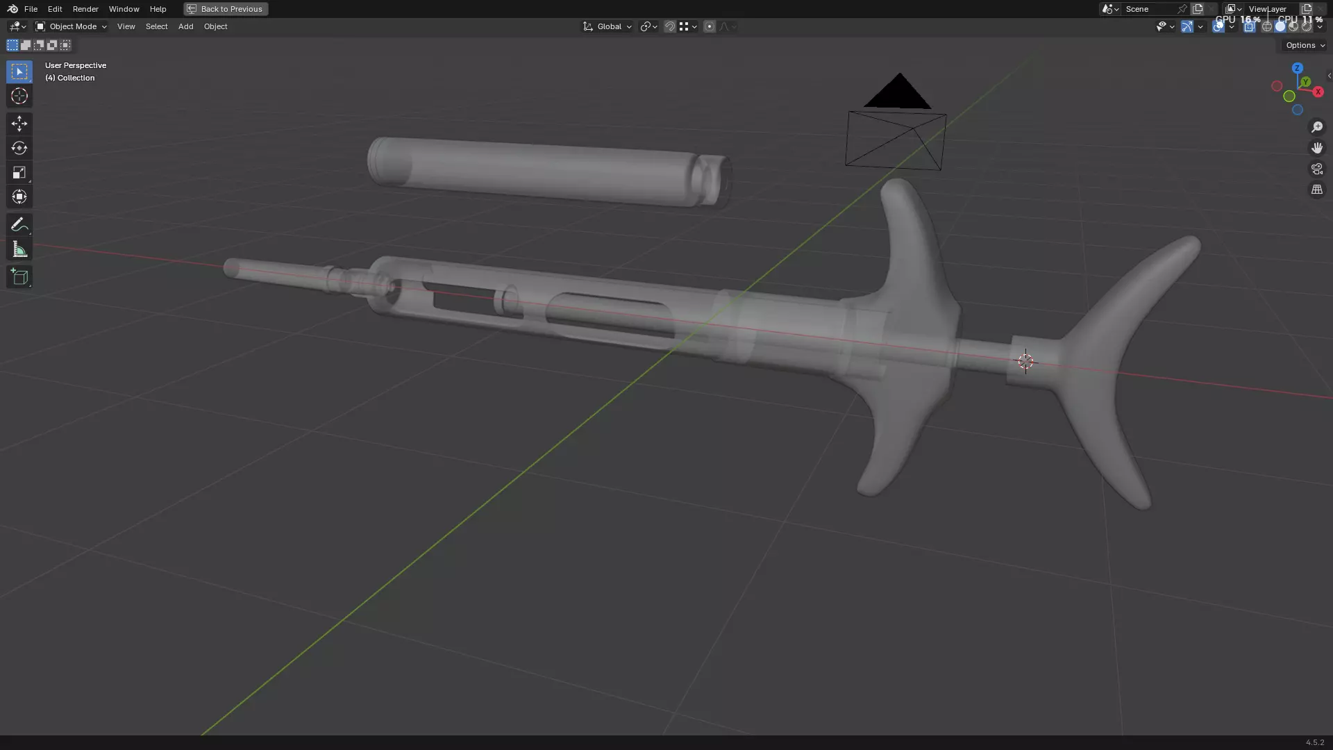 Dental Self Aspirating Syringe 3D model_85