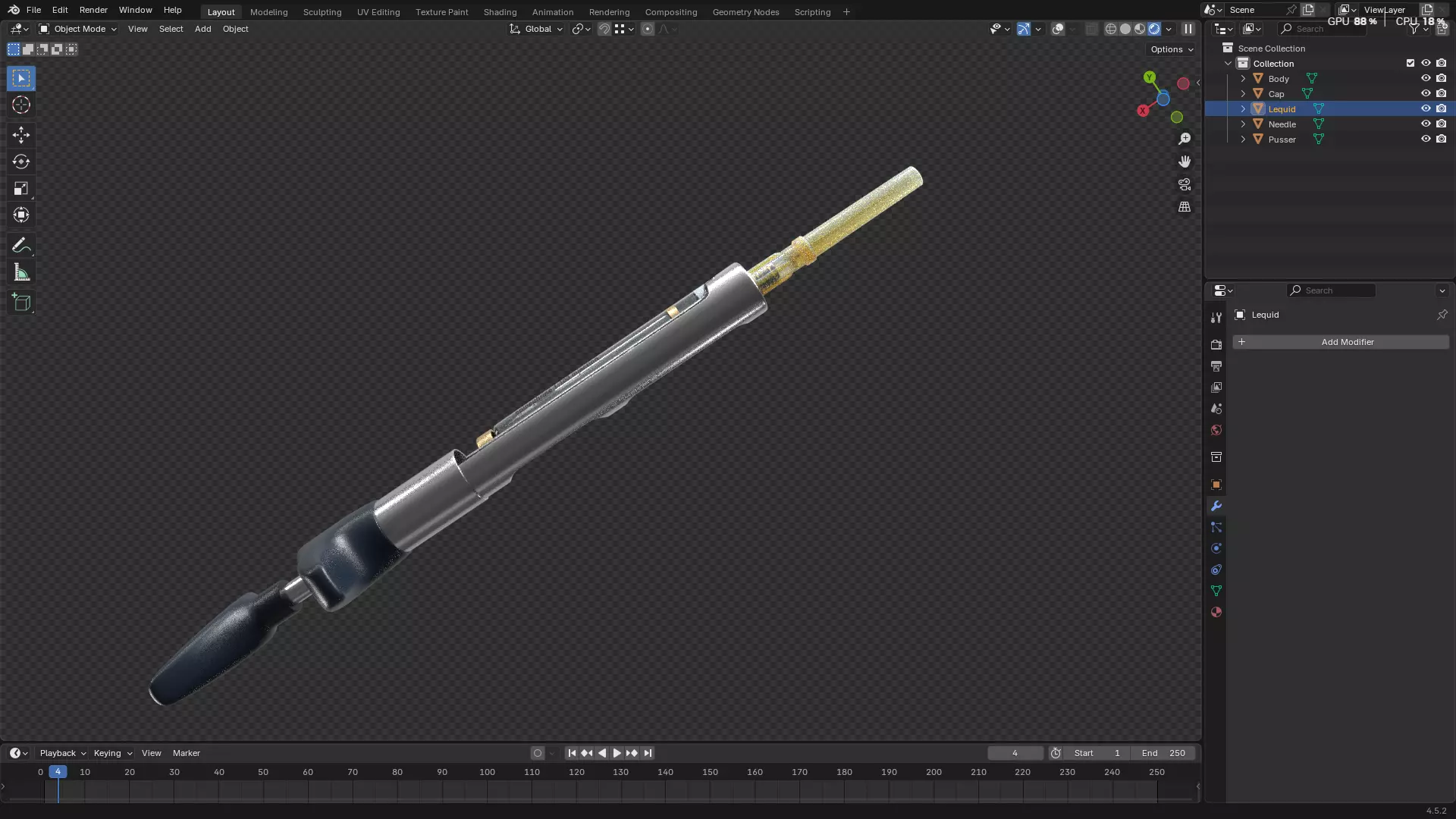 Dental Self Aspirating Syringe 3D model_21