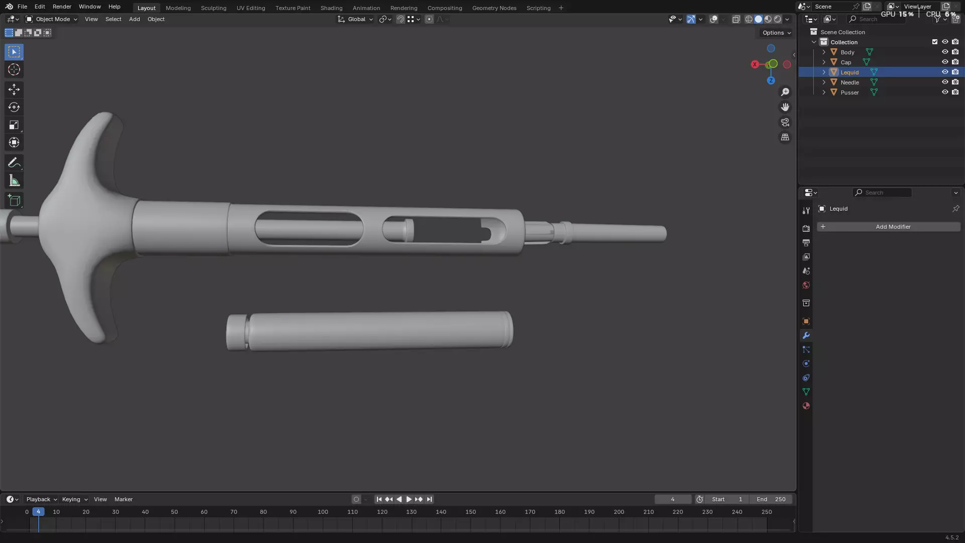 Dental Self Aspirating Syringe 3D model_15