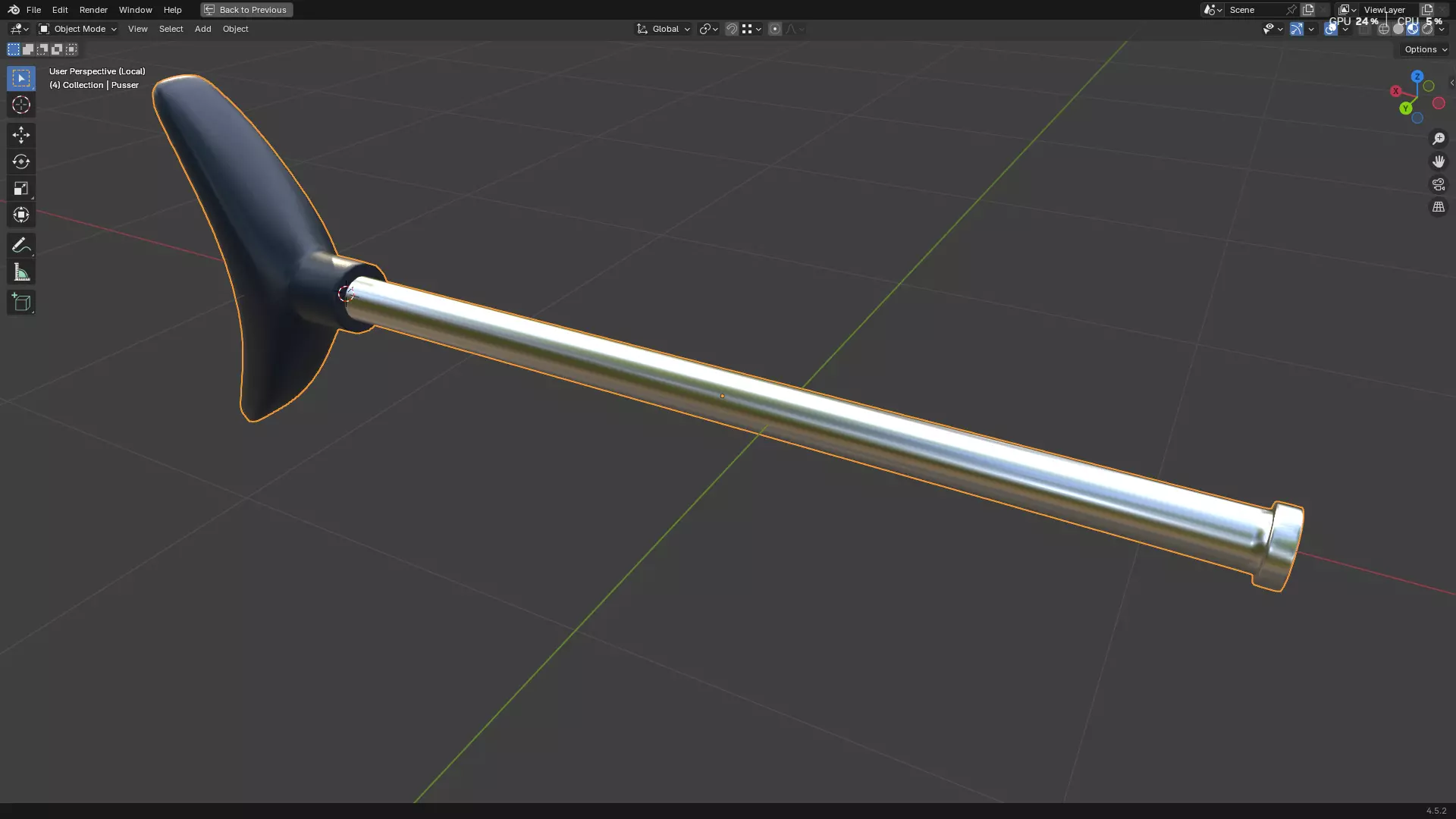 Dental Self Aspirating Syringe 3D model_47