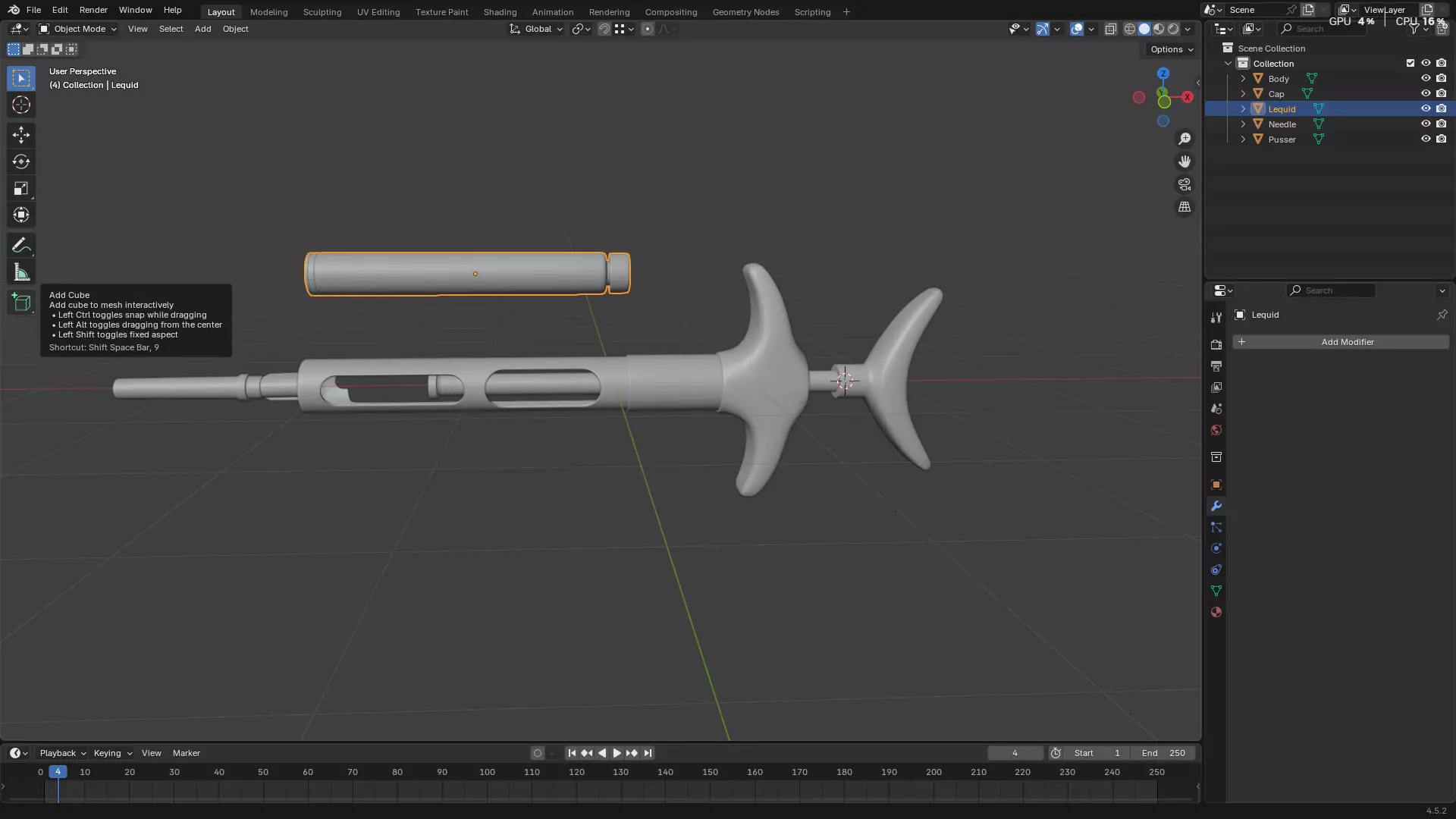 Dental Self Aspirating Syringe 3D model_7